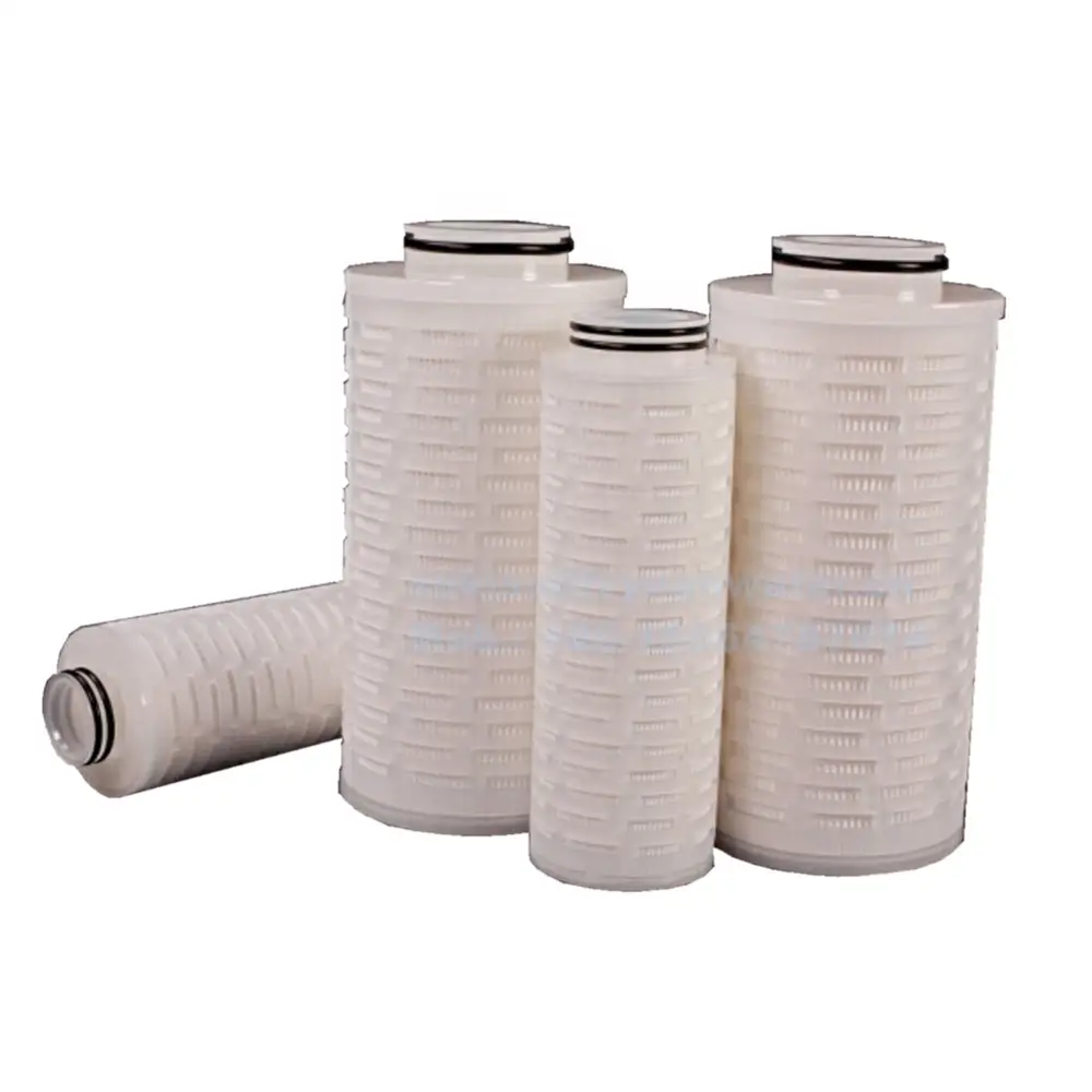 High flow rate 10/20/30/40/50 inch sediment pp pleated filter 0.1 micron chemical liquid filtration pleated filter 1