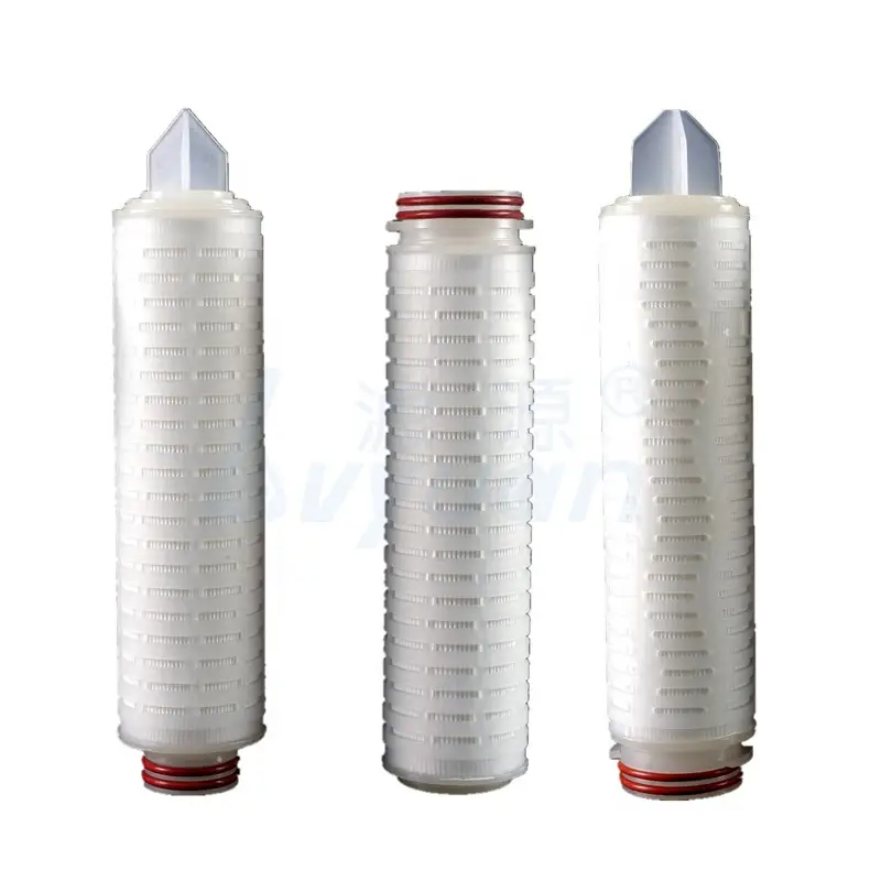 SOE kıvrımlı membran ortamı 0,1 0,2 0,45 mikron PP/PTFE/PES/PVDF kıvrımlı filtre elemanı, 10 inç 222 1