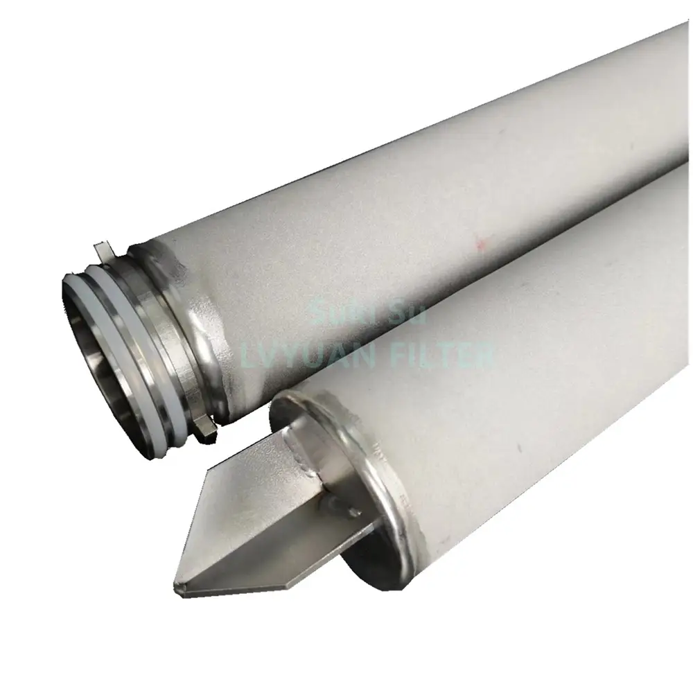 mum tipi sıvı filtresi plastik EPDM/Silikon contalı 10 mikron doe sinterlenmiş metal filtre kartuşu 1
