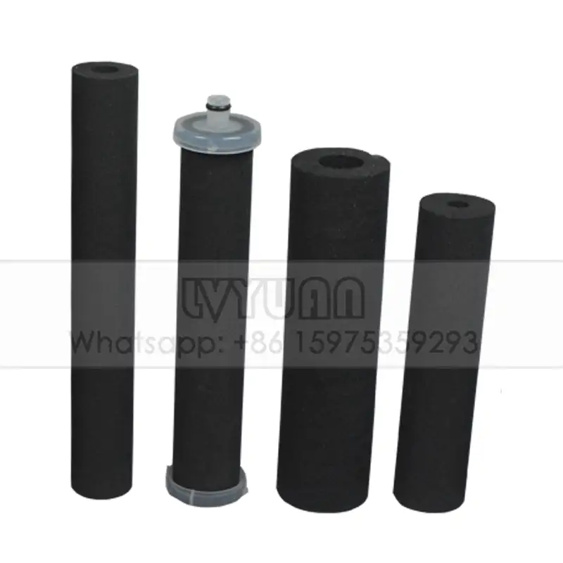 Sinterlenmiş karbon filtre fabrikası T33-10 su sebili filtre elemanı için aktif karbon kartuş filtre 1