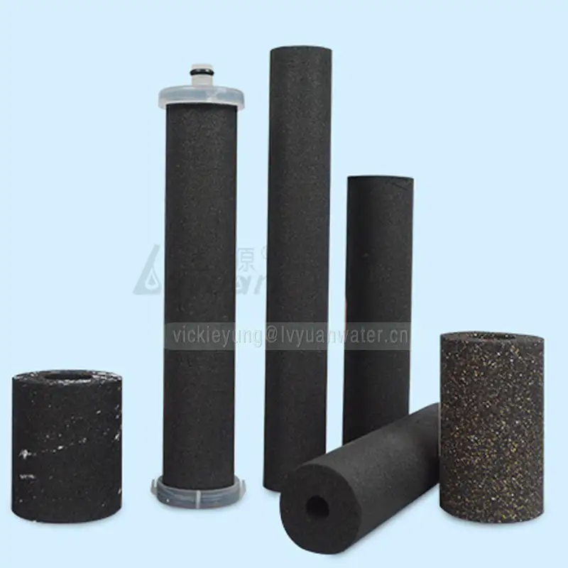Forma de bloque de tamaño personalizado 10 cartucho de filtro de carbón de 25 micrones para reemplazo de filtro de agua doméstico 1