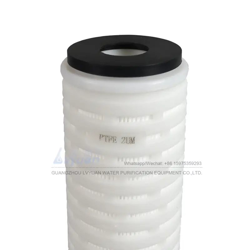 Diseño plisado DOE EPDM 10 20 30 40 50 60 70 pulgadas Membrana de PTFE Filtro de cartucho de 0,22 micras para la industria de filtración de farmacias 1