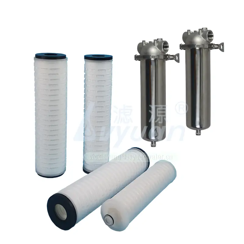 Sıvı su filtresi 10 inç 5 mikron endüstriyel pp kıvrımlı filtre, vakum paketleme/EPDM conta 1