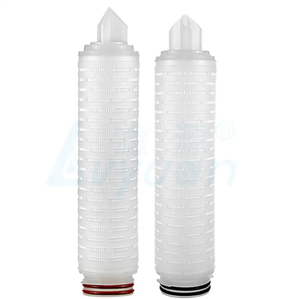 Hydrophobic PTFE membrane customized micron Pleated Filter Cartridge 0.1 0.22 micron 1