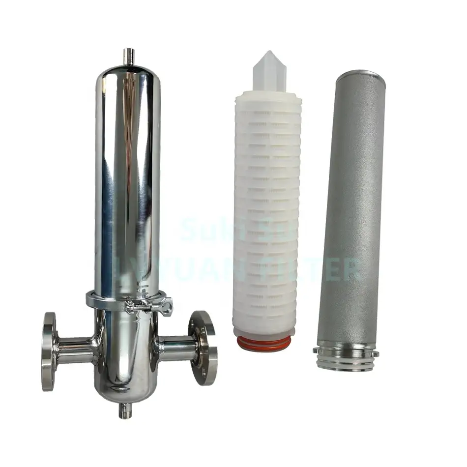 Filtro de línea de aire comprimido de 0,2 0,22 um Micron para elemento de cartucho de filtro de precisión de acero inoxidable sinterizado 1