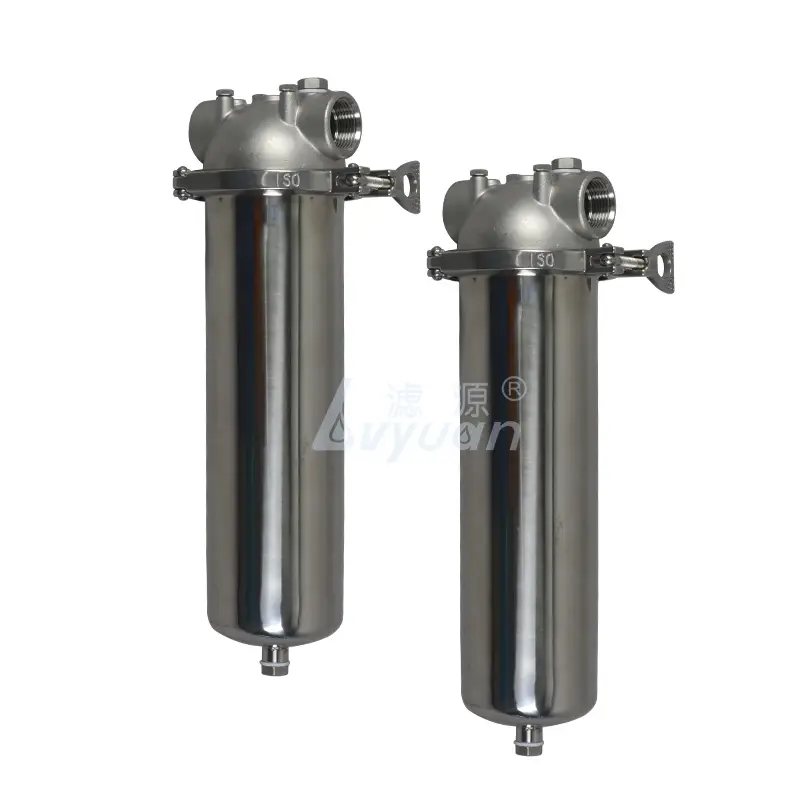 High quality clamp 10 20 inch 304 single stainless steel filter cartridge housing for 5 micron liquid water filter 1