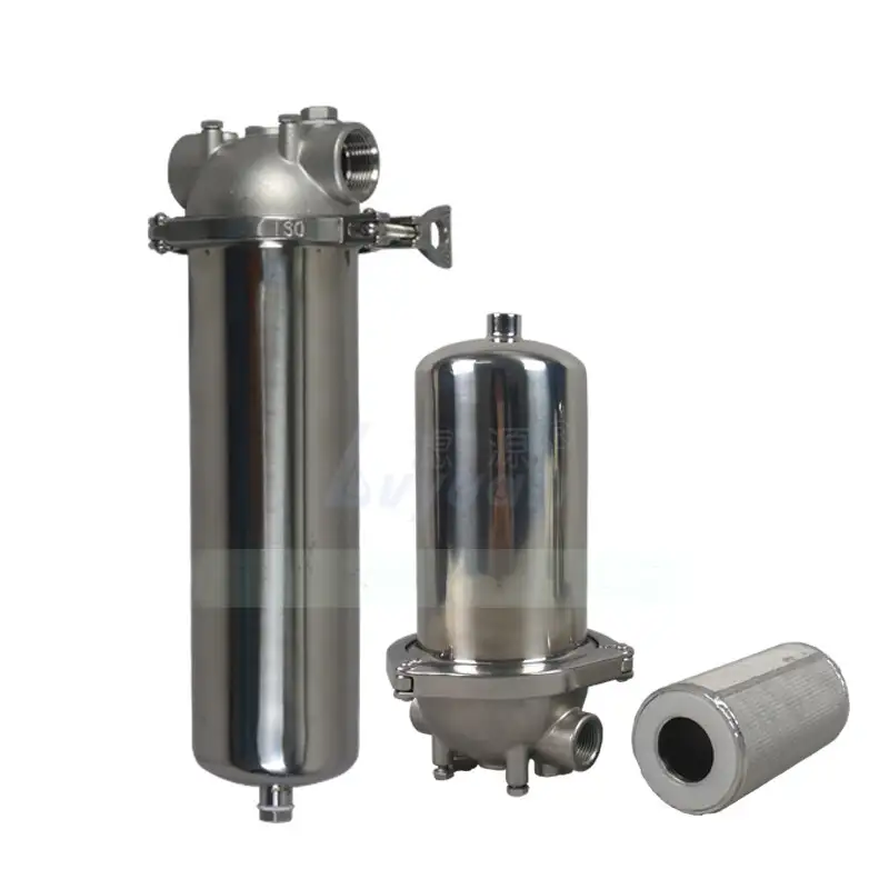 High quality clamp 10 20 inch 304 single stainless steel filter cartridge housing for 5 micron liquid water filter 2
