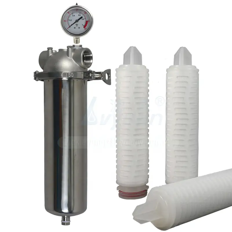 Best price one stage 20 inch stainless steel cartridge filter housing ss316 with 5 micron pleated cartridge filter 1