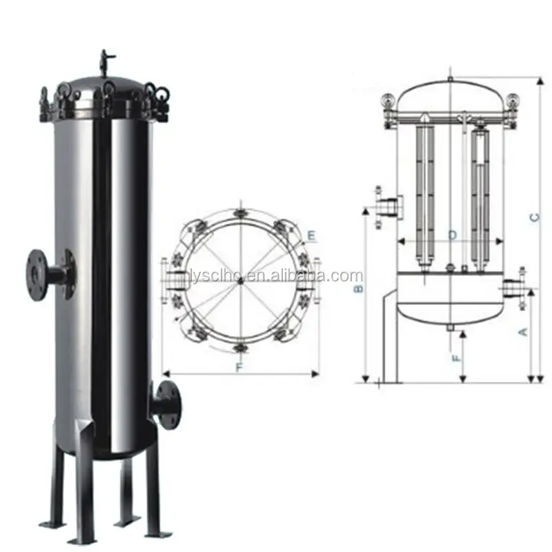 Lvyuan titanium stainless steel filter housing manufacturers with fin end cap for sea water desalination97 9