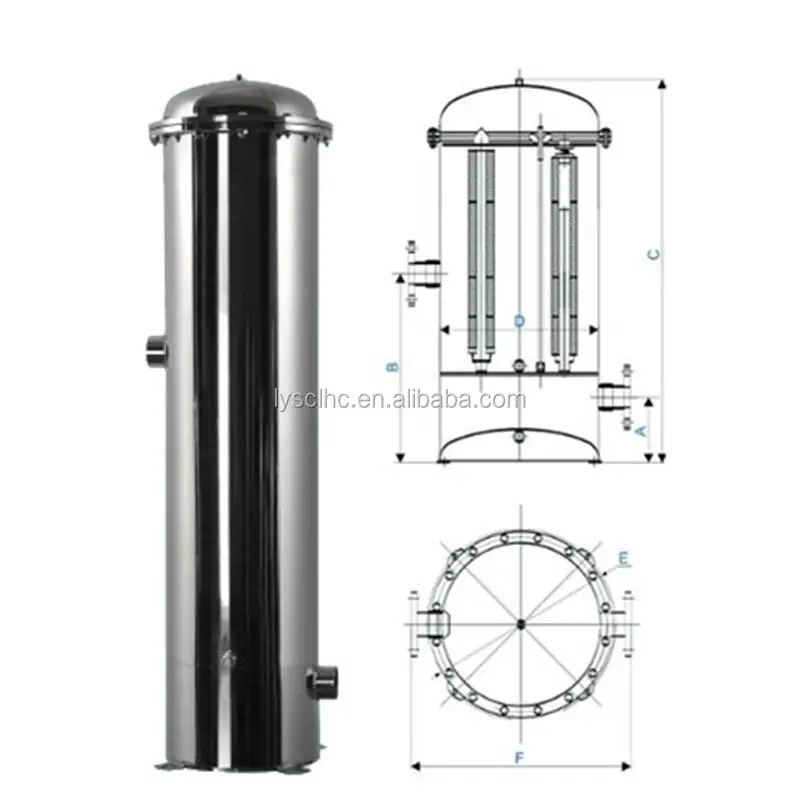 Lvyuan titanium stainless steel filter housing manufacturers with fin end cap for sea water desalination97 7