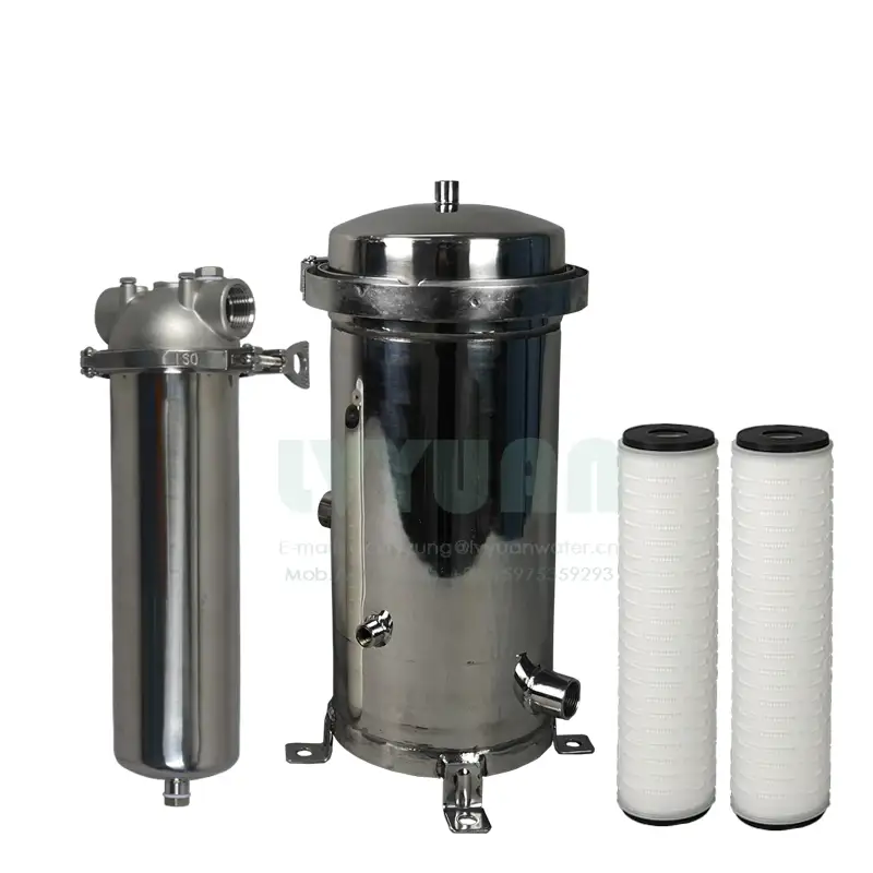 Industrial water purification stainless steel 304 316L water filter housing 10 inch with PP water filter cartridge element 1