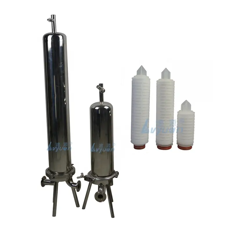 Filtro sanitario de membrana de acero inoxidable de 20 para filtrar vino con manómetro 1