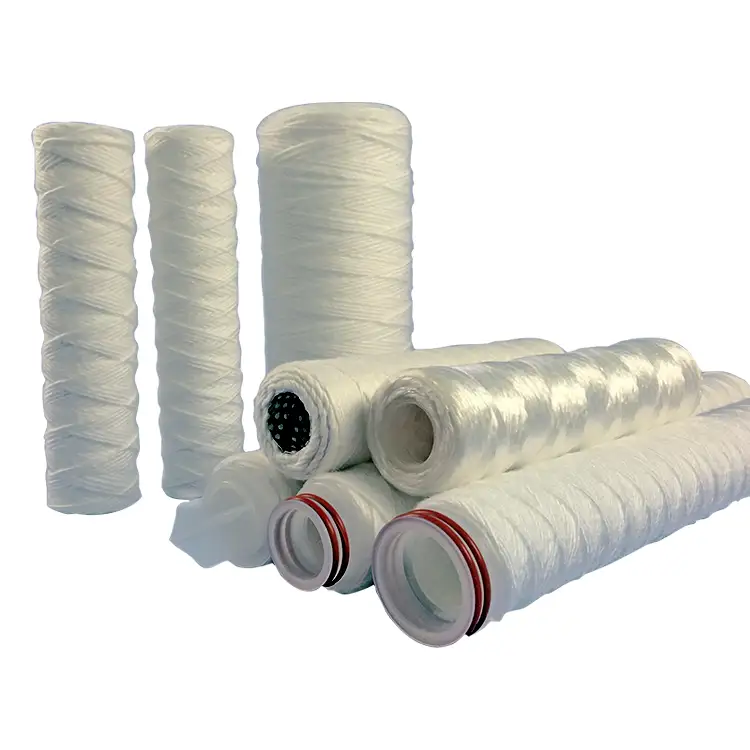 Stainless steel cotton filter 10 20 inch 5 microns wound string sediment water filter cartridges for water purifying machine 1