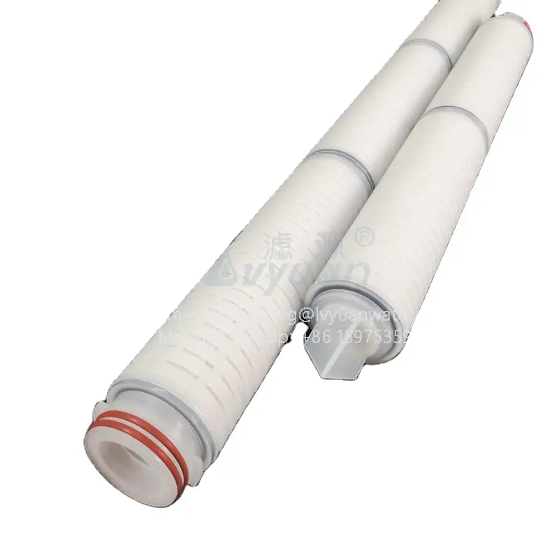 Mutlak oranlı PP kıvrımlı membran 10 20 inç filtre kartuşu 5 mikron, 222 226 adaptörle 1