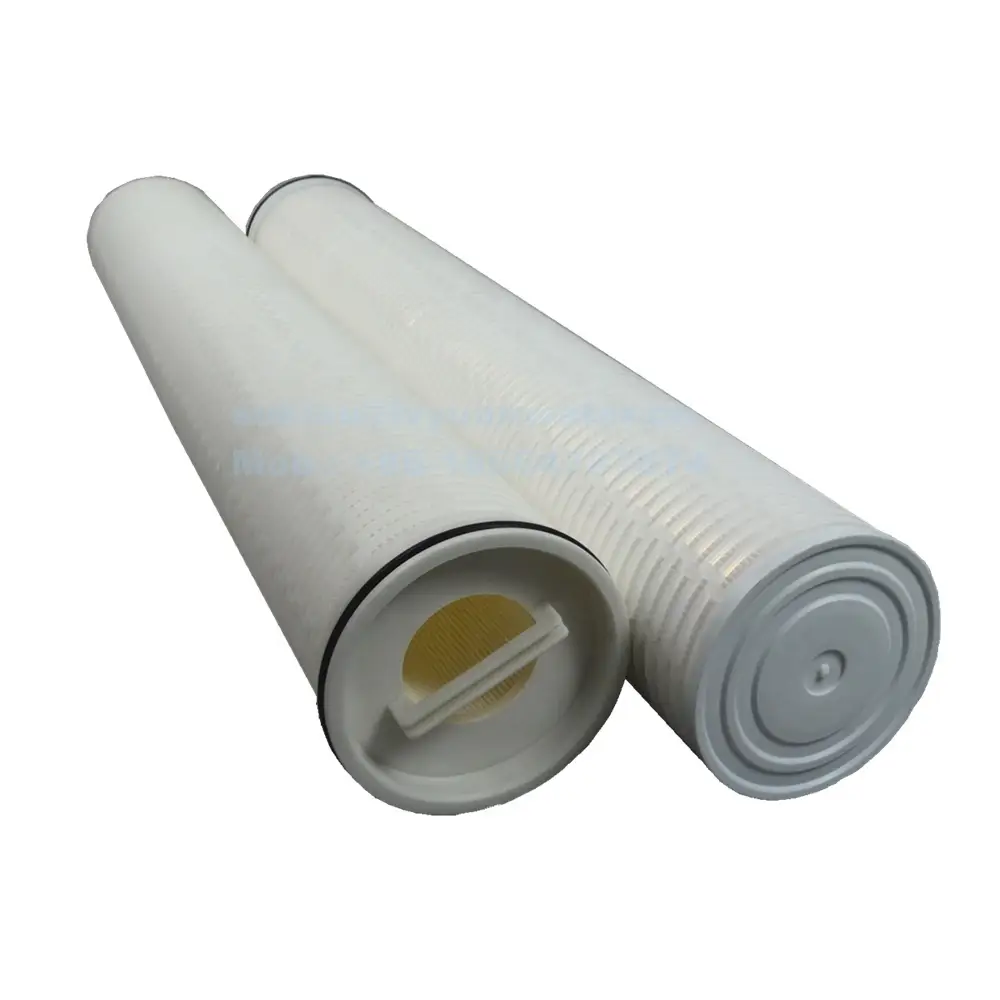 Big filtration area 10/20/30/40 inch 1 microns glass fiber pleated PP netting cartridge filter for power plant water treatment 1