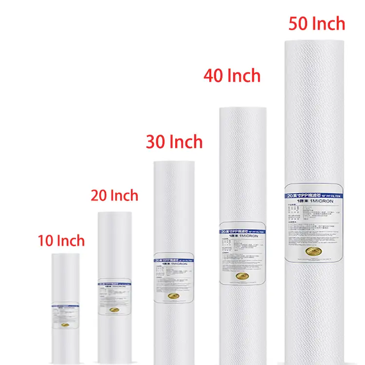 OEM 5 10 20 30 40 inch 02 micron 5 micron 10 micron cartridge filter pp spun high flow filter cartridge 1
