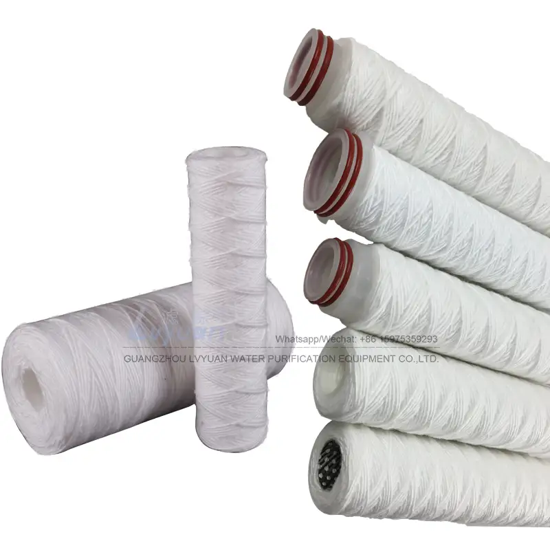 China pure polypropylene yarn filter 10 micron pp thread wound filter cartridge for electronic equipment factory 1