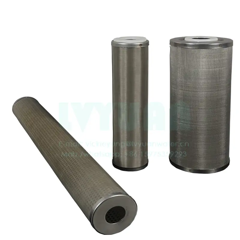 Cartucho de filtro líquido de malla de alambre SS304 316L de 10 20 pulgadas, cartucho de filtro sinterizado ss para filtración de aceite de agua de 20 50 micras 1