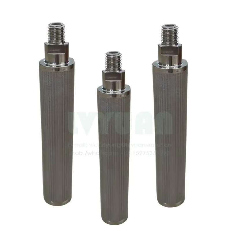 Standard & slim SUS304 316L SS powder media filter 10 20 30 40 50 microns sintered stainless steel filter for water treatment 1