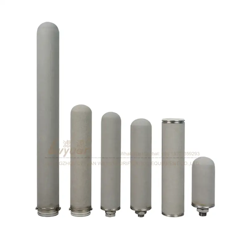Filtro de agua poroso de sinterización, cartucho de filtro de varilla de titanio de 10, 20, 30 y 40 pulgadas para filtración de agua líquida química de 50 micras 1
