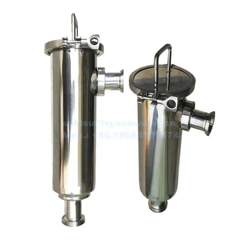 Guangzhou Fabrika Sıhhi üçlü kelepçe SS 316L 304 Tüp paslanmaz çelik süt inline boru filtre muhafazası süt filtresi için 1