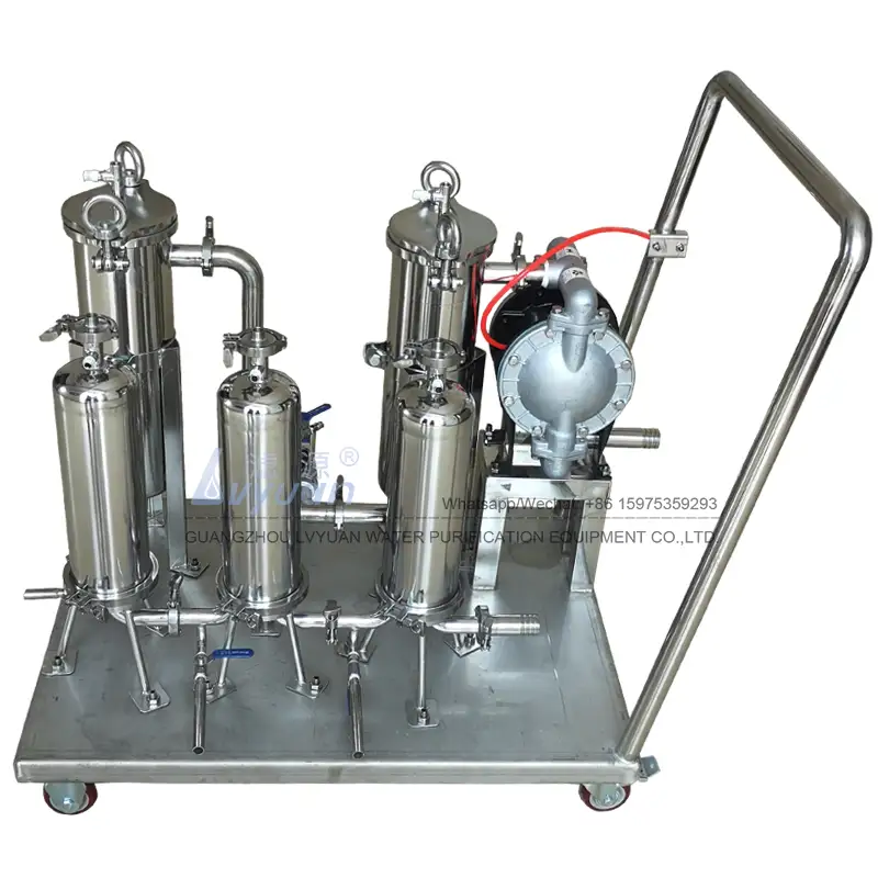 Bomba de acero inoxidable extraíble, máquina de cartuchos de filtro de agua de 5 etapas, 10 y 20 pulgadas, con cartucho plisado, filtro de agua de 5 micras 1