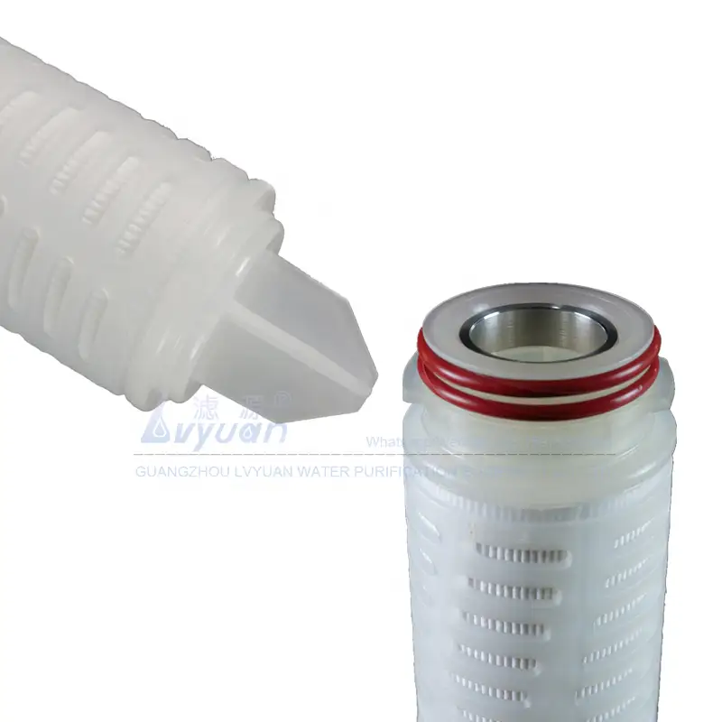 10 20 inç PP/PTFE/PES/PVDF/Naylon mikro gözenekli membran katlanır filtre kartuşu, 0,45 mikron saf su filtresi tedavisi için 1
