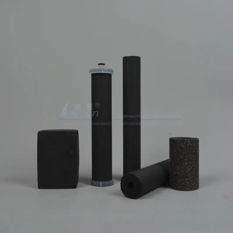 Customized shape charcoal 0.5 to 20 micron activated sintered carbon filter for drinking water filter 1