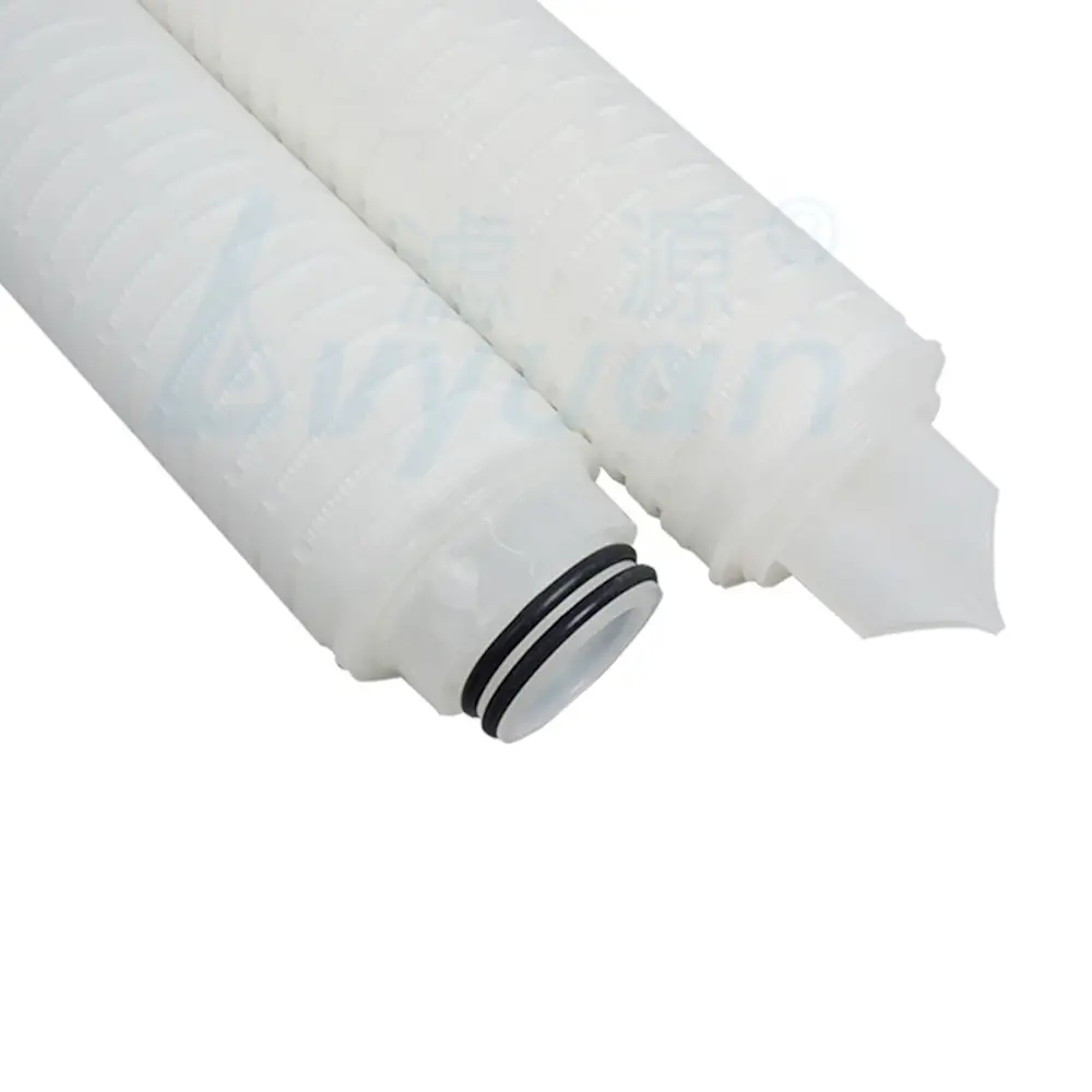 Su filtreleme için naylon membran kıvrımlı filtre kartuşu 10 20 30 40 inç 0,22 0,45 mikron 1