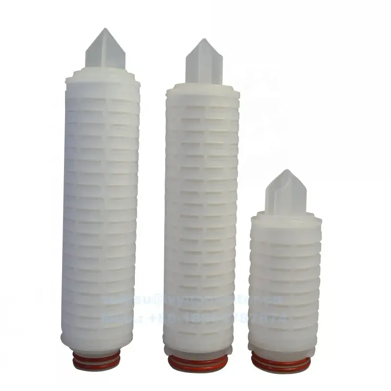 Pharmaceutical medical use Micro membrane 0.2 0.45 um Pleated fiberglass filter glass fiber cartridge with 222 226 end code 1