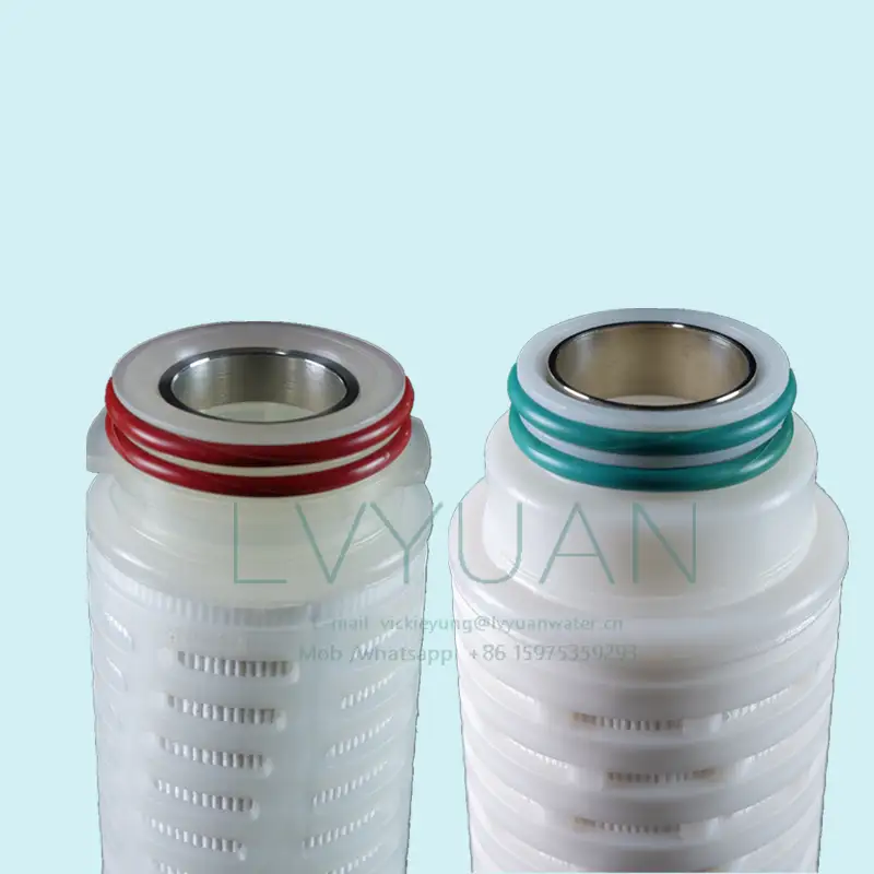 Absoluted microns rating 10/20 inch PTFE membrane filter cartridge with 222 226 stainless steel o ring end cap 1