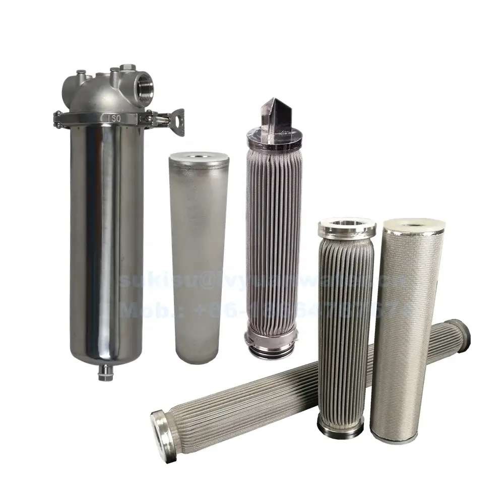 SUS304/316L SS Stainless Steel Cartridge 0.1 0.2 1 5 10 25 micron Filter Cartridge for oil/water/Chemical liquid Filtration 1