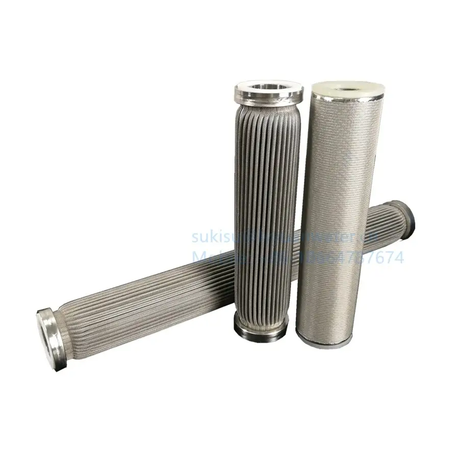Yağ/su/sıvı arıtma için 10 20 inç SUS 304/316L paslanmaz çelik kıvrımlı filtre kartuşu 1