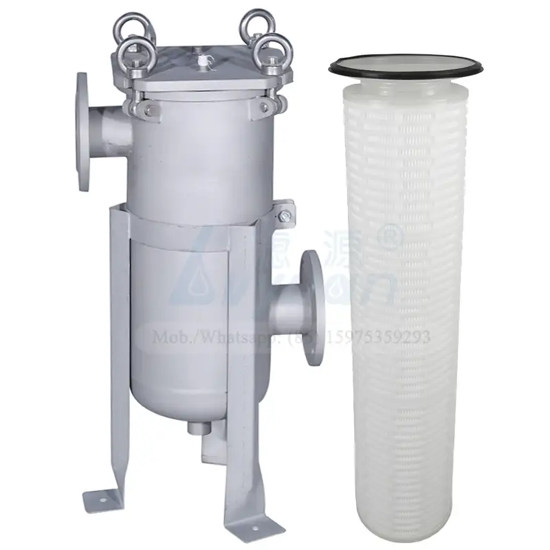 Pleated PP membrane 20 microns bag cartridge filter 304 316L ss bag filter housing for industrial liquid filtration system 1