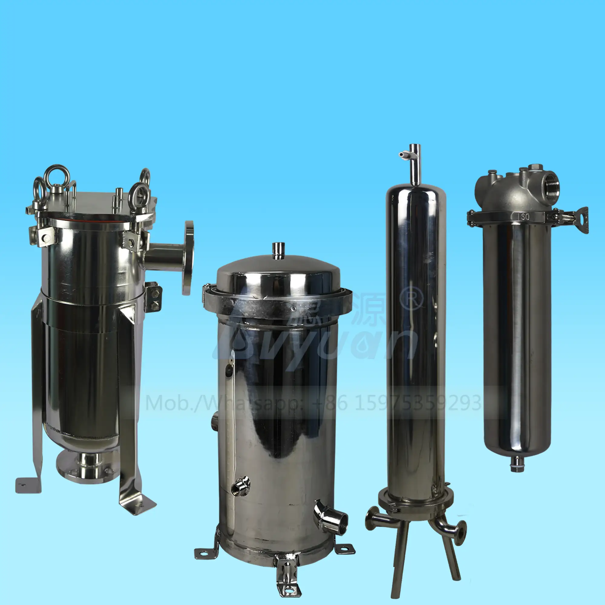 Fábrica de carcasas de filtro de agua delgadas & proveedor de carcasas de prefiltro de acero inoxidable tipo filtro de bolsa de cartucho jumbo en China 1