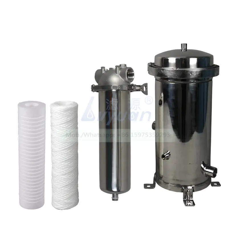 Stainless steel 10 inch security cartridge filter stainless steel 5 core 10 cartridge filter housing with spun/string PP filter 1
