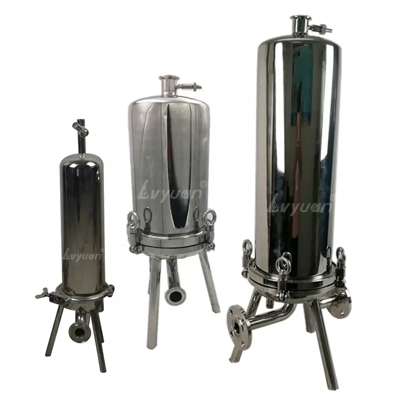 Final 0.2 0.45 um micron filter beverage filtration SS SUS 316L Stainless Steel Single and Multi cartridge sanitary housing 1