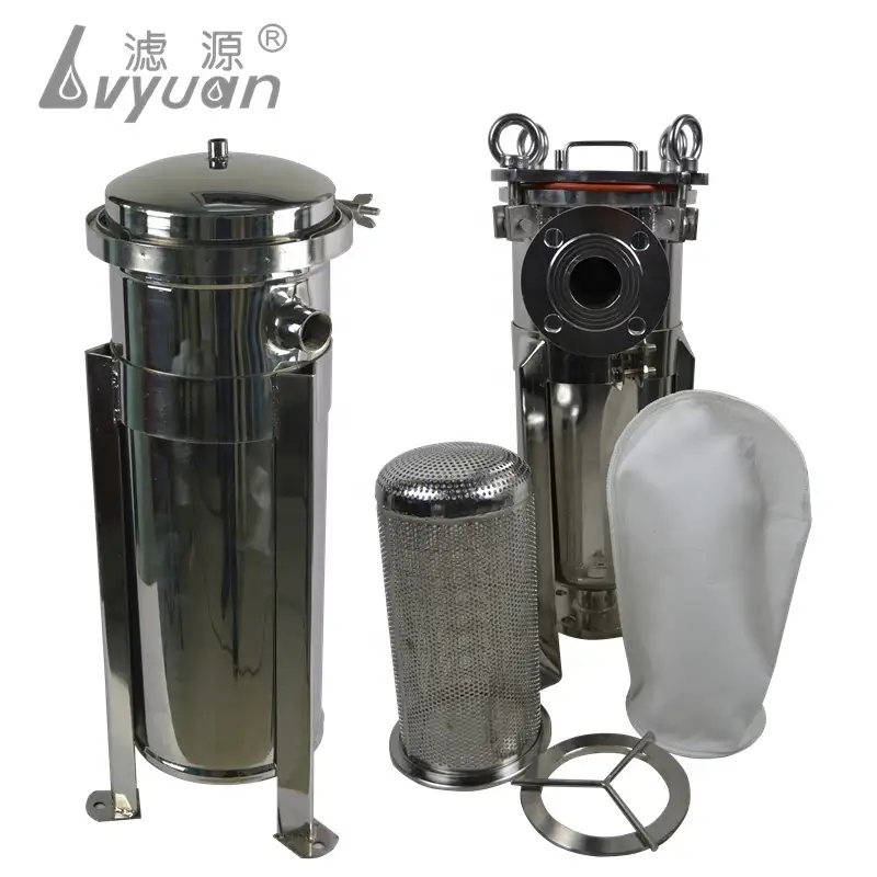 1 2 3 4 5 304 Paslanmaz Çelik Torba Filtre Muhafazası 150PSI 1in NPT Yüksek Basınç 1