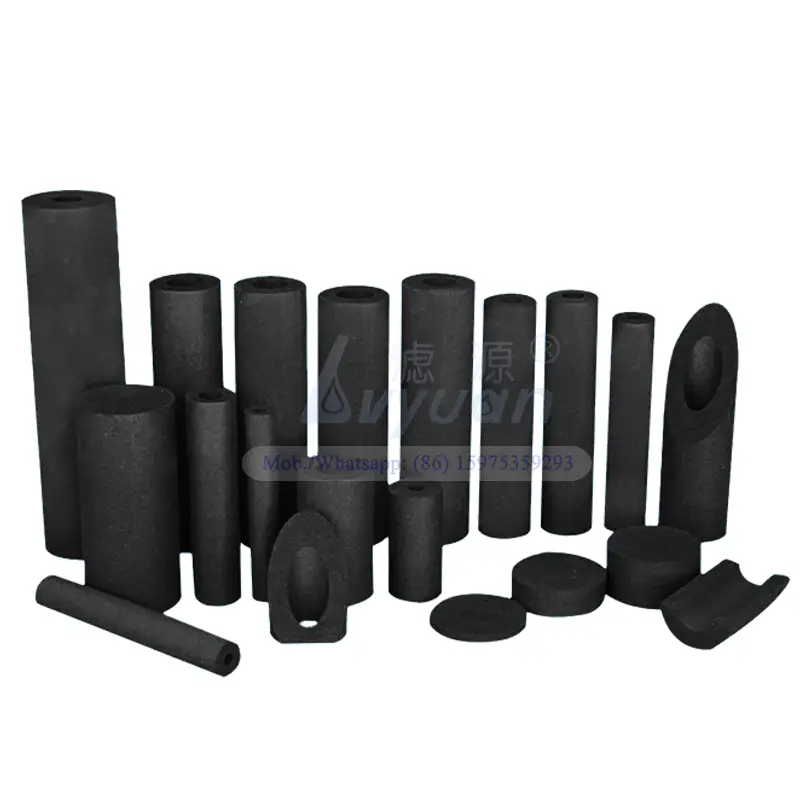 Cartucho de filtro de carbón activado sinterizado de 10 micras de alta calidad de carbón de coco para reemplazar el filtro CTO del purificador de agua del hogar 1