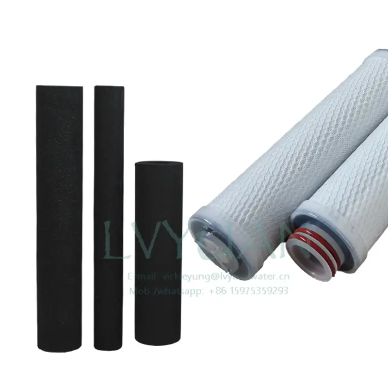 Odor removal 8 inch activated carbon CTO water filter carbon filter cartridge 20 microns for water purification industry 1