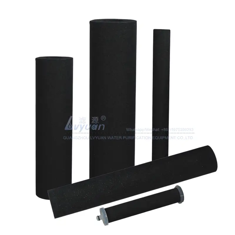 Factory customized design sinter filter tube replacement carbon filter cartridge for refillable water filter 10 housing 1