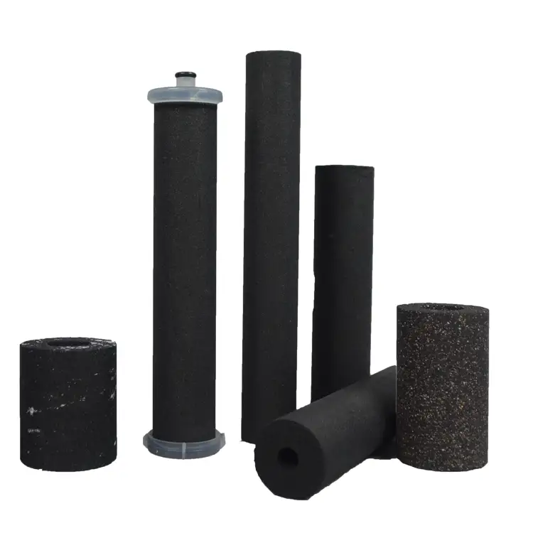 Sintering process block type 5 10 inch activated carbon filter candle for water carbon QFC T33 inline filter 1
