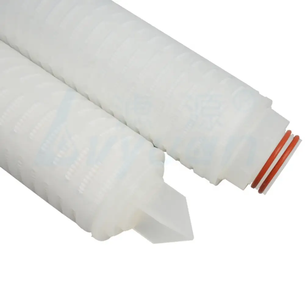 0,22 micrones 10 20 30 elemento filtrante de agua de 40 pulgadas cartucho de filtro plisado de nailon/filtro de membrana 1