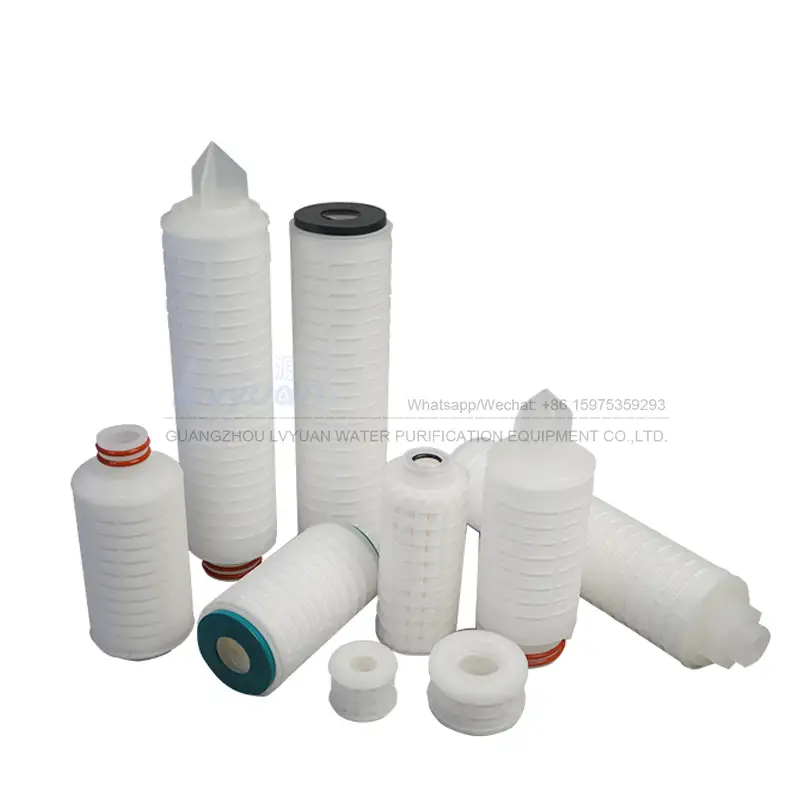 Hydrophobic PEFE PES 10/20/30/40 inch 0.1 microns pleated membrane air filter cartridge for gas air filtration system 1