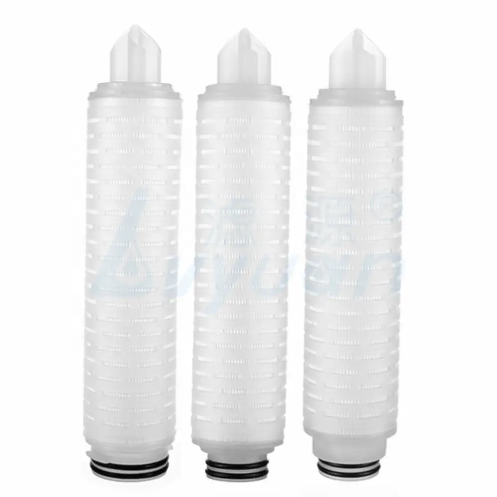 Cartucho de filtro de agua plisado de buena filtración de 0,2 micrones con medio filtrante de nailon 6 1