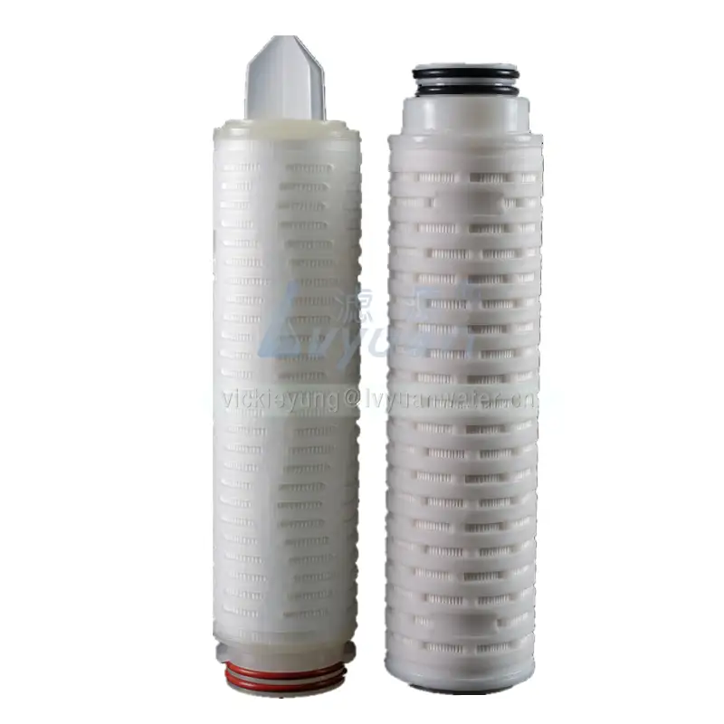 PP core 10 inch 222/226/fin water pleated filter cartridges with 0.45 microns pleated filtration membrane 1