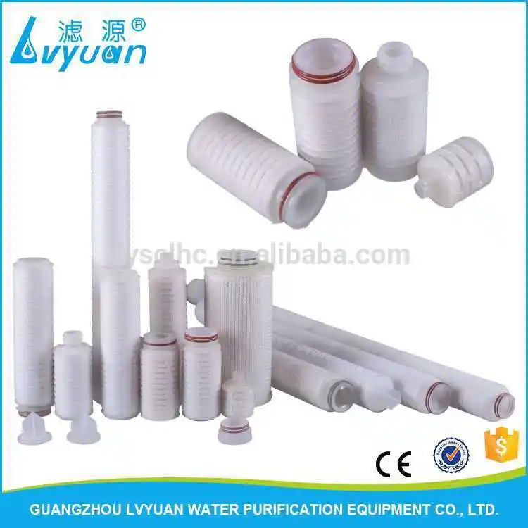 40 30 20 10 5 2.5 inch Water Filtration PP PES PTFE pleated filter cartridge for Wine, Beer, Bottled Water Processing 1