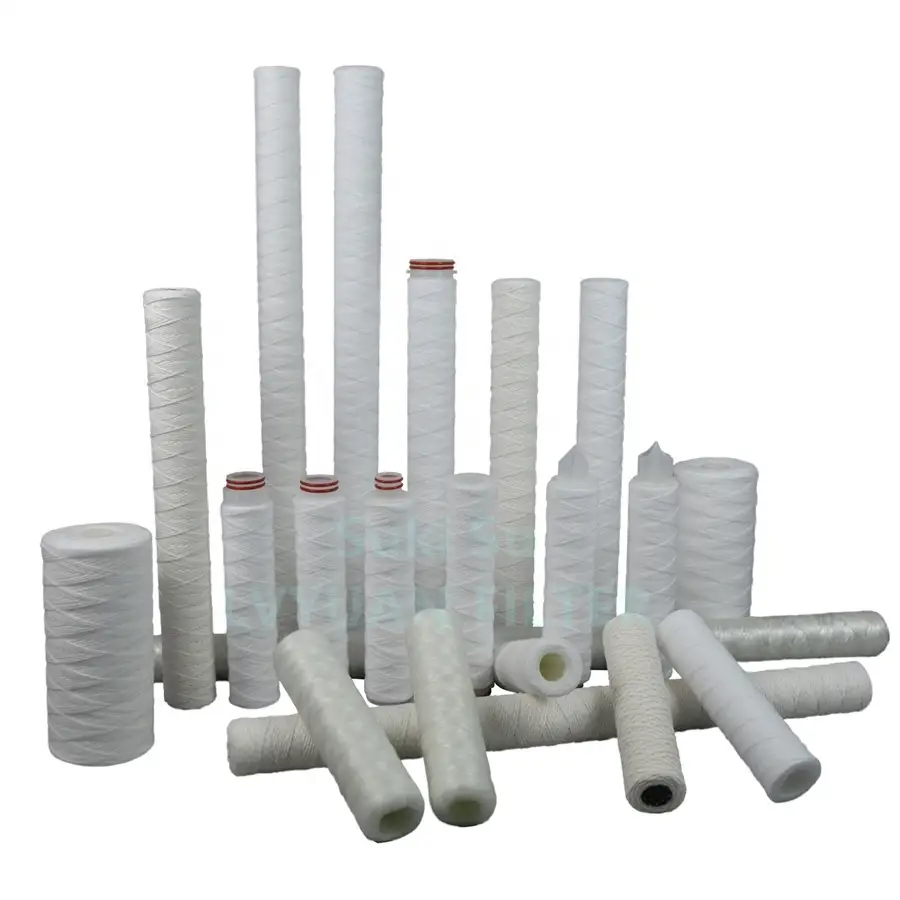 High quality 1 5 micron Sprial PP Polypropylene String wound filter cartridge for 10 20 30 40 inch RO water juice purification 1