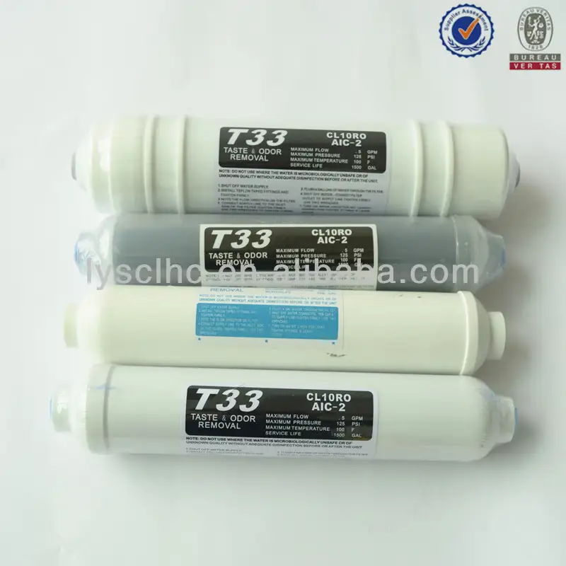 5th stage T33 inline carbon filter cartridge with quick fitting 1