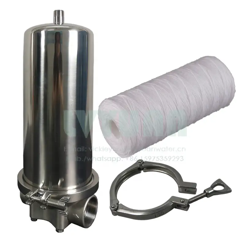 Big single clamp fin 10/20/30/40 inch ss water filter cartridge housing 1
